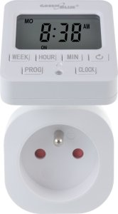 GreenBlue Włącznik czasowy - timer cyfrowy GreenBlue,  max. obciążenie 16A, IP20, GB605 E 2