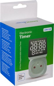 GreenBlue Włącznik czasowy - timer cyfrowy GreenBlue,  max. obciążenie 16A, IP20, GB610 E 7