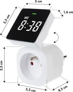 GreenBlue Włącznik czasowy - timer cyfrowy GreenBlue,  max. obciążenie 16A, IP20, GB610 E 8