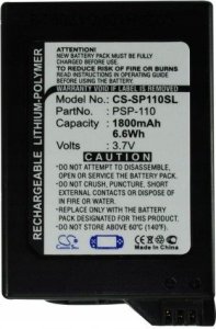 Cameron Sino Akumulator Bateria Typ Psp-110 Do Sony Psp-1000 Psp-1001 Psp-1006 Psp-1004 / Cs-sp110sl 3