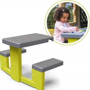 Smoby Smoby playhouse accessories picnic table, garden play equipment (light green/grey) 8