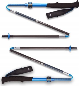 Black Diamond Black Diamond Trekking poles Distance Carbon FLZ, fitness equipment (blue, 1 pair, 125-140 cm) 1