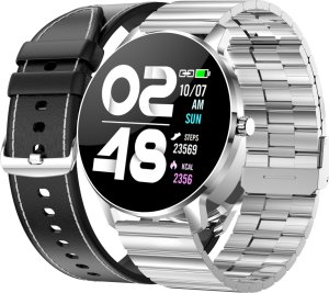 Smartwatch Bemi Smartwatch Bemi ARI Srebrny Dwa Paski Chrom/Czarny 1