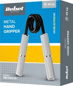 Rebel Ściskacz do ćwiczenia rąk, metalowy 45kg, REBEL ACTIVE 6