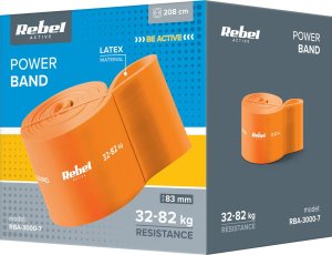 Rebel Guma do ćwiczeń lateksowa - Power Band PL-7, pomarańczowa 32-82 kg  REBEL ACTIVE 3