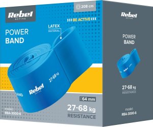Rebel Guma do ćwiczeń lateksowa - Power Band PL-6, niebieska 27-68 kg  REBEL ACTIVE 3