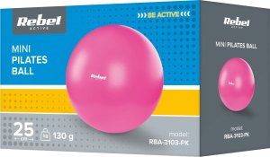 Rebel Mini piłka gimnastyczna do pilates rehabilitacyjna 25cm z pompką ręczną, kolor różowy, REBEL ACTIVE 11