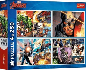 Trefl PUZZLE 4X250 TREFL AVENGERS BOHATERSKIE DNI PUD6 1