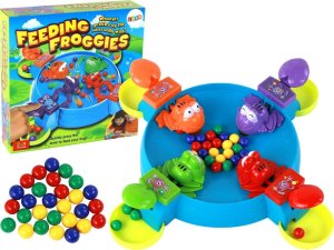 LeanToys Gra Zręcznościowa Głodne Żabki Nakarm Żabkę Kulki 1