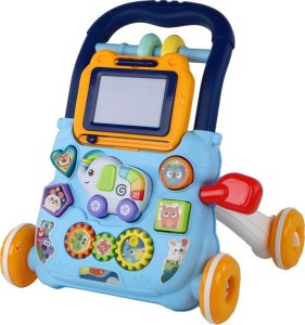 LeanToys Niebieski Interaktywny Chodzik Pchacz Z Tablicą Edukacyjną 2