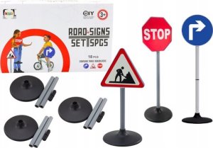 LeanToys Zestaw Edukacyjny Duże Znaki Drogowe 76cm 3 Szt 1