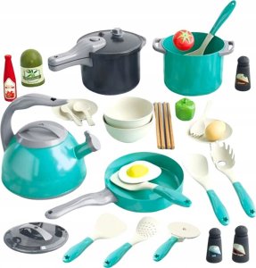 LeanToys Zestaw Małego Kucharza Garnki Naczynia Produkty Spożywcze 33 El 2