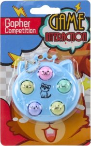 LeanToys Brelok Mini Gra Zręcznościowa Wac A Mole Kotki Niebieska 3