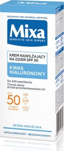 Mixa Krem nawilżający na dzień SPF 50 z kwasem hialuronowym 50ml 2