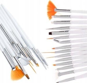 Sunone SUNONE_SET Pędzelki do zdobień paznokci Białe 15szt 4