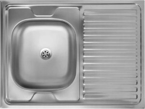Zlewozmywak Kuchinox SK6_311T / KUCHINOX / ZLEW / 60 STALOWY NAKŁADANY 80X60 1KOM+OCIEK. LEN + SYFON / 2