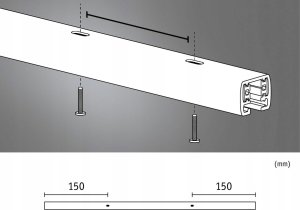 Paulmann Szynoprzewód URail system 0,5m 230V biały RAL9003 / metal 6