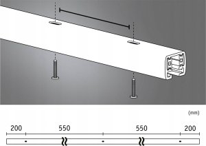 Paulmann Szynoprzewód URail system 1,5m 230V biały RAL9003 / metal 6