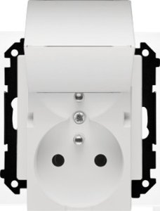 Kontakt-Simon Gniazdo wtyczkowe Kontakt-Simon 55 TGZ2BMCZ.01/111 podwójne do wersji IP44 z uszczelką moduł 16 A, 250V~, szybkozłącza biały mat 4