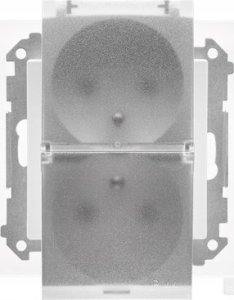 Kontakt-Simon Gniazdo wtyczkowe Kontakt-Simon 55 TGZ2BMCZ.01/111 podwójne do wersji IP44 z uszczelką moduł 16 A, 250V~, szybkozłącza biały mat 5