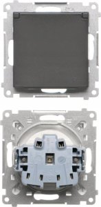 Kontakt-Simon Gniazdo wtyczkowe Kontakt-Simon 55 TGZ1BCUZ.01/149 do wersji IP44 bez uszczelki moduł 16 A, 250V~, szybkozłącza czarny mat 5