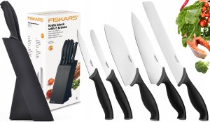 Excellent Houseware Zestaw komplet 5 noży Fiskars 1073023 czarny 12