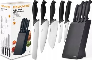 Excellent Houseware Zestaw komplet 5 noży Fiskars 1073023 czarny 15