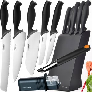 Excellent Houseware Zestaw komplet 5 noży Fiskars 1073023 czarny 17