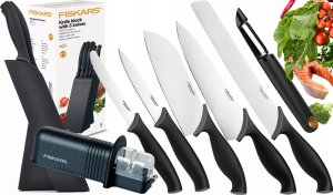 Excellent Houseware Zestaw komplet 5 noży Fiskars 1073023 czarny 20