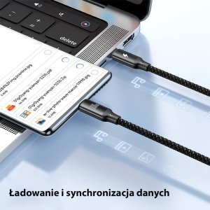 Kabel USB Awei USB-A - USB-C + microUSB + Lightning 1.2 m Czarny 3