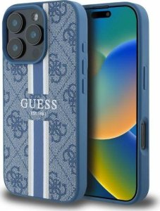 Guess Guess GUHMP16XP4RPSB iPhone 16 Pro Max 6.9" niebieski/blue hardcase 4G Printed Stripes MagSafe 1