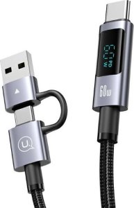 Kabel USB Usams USB-A + USB-C - USB-C + microUSB + Lightning 2 m Szary 2