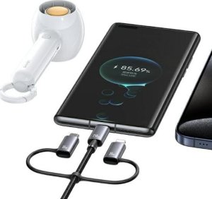 Kabel USB Usams USB-A + USB-C - USB-C + microUSB + Lightning 2 m Szary 6