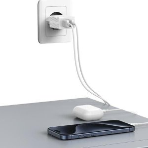 Ładowarka Usams USAMS Ład. siec. 2xUSB 18W + kabel Lightning/USB-A Fast Charging biały/white series HC HCXLTZ01 3