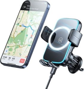 Ładowarka Usams USAMS Uchwyt samochodowy z ładowarką bezprzewodową do kratki nawiewu czarny/black (CD230) 15W 2