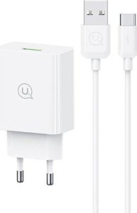 Ładowarka Usams USAMS Ład. siec. 18W + kabel USB-C/USB-A 1m Fast Charging biały/white series SC SCXLTZ02 1