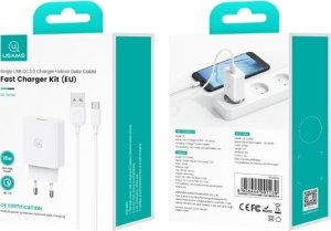 Ładowarka Usams USAMS Ład. siec. 18W + kabel USB-C/USB-A 1m Fast Charging biały/white series SC SCXLTZ02 10
