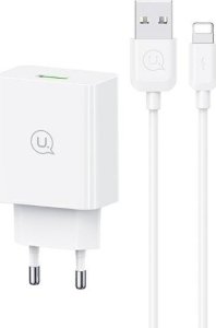 Ładowarka Usams USAMS Ład. siec. 18W + kabel Lightning/ USB-A Fast Charging biały/white series SC SCXLTZ03 1