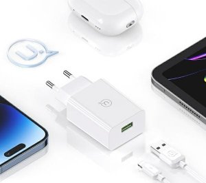Ładowarka Usams USAMS Ład. siec. 18W + kabel Lightning/ USB-A Fast Charging biały/white series SC SCXLTZ03 9