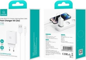 Ładowarka Usams USAMS Ład. siec. 18W + kabel Lightning/ USB-A Fast Charging biały/white series SC SCXLTZ03 10