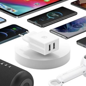Ładowarka Usams USAMS Ład. siec. 2xUSB-A + kabel USB-C/ USB-A Fast Charging biały/white series HC HCXLTZ03 5
