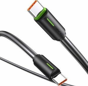 Kabel USB Usams USAMS Kabel USB-C/USB-C 1m SJ734 60W czarny/black  YU Series SJ734USB01 (US-SJ734) 1