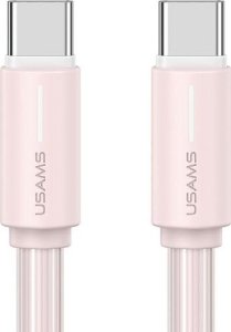 Kabel USB Usams USAMS Kabel USB-C/USB-C 1m SJ734 60W różowy/pink YU Series SJ734USB04 (US-SJ734) 1