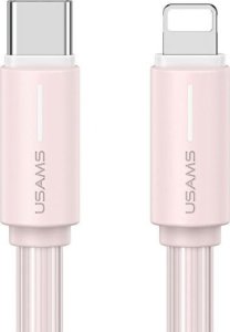 Kabel USB Usams USAMS Kabel USB-C/Lightning 1m SJ735 30W różowy/pink YU Series SJ735USB04 (US-SJ735) 1