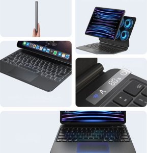 Usams USAMS Etui ochronne z klawiaturą iPad Pro 12,9" czarny/black Miaoke Series IPP12MG01 (US-BH876) 14