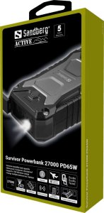 Powerbank Sandberg PD65W 27000mAh Czarny 4
