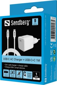 Ładowarka Sandberg USB-C AC Charger +USB-C<gt/>C 4