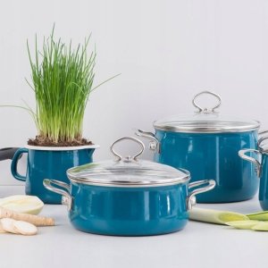 Riess RIESS - Garnek wysoki z pokrywą 6,5l 24cm Aquamarin 3