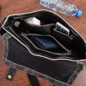 Beltimore Beltimore torba męska na ramię skórzana duża czarna M85 NoSize 3