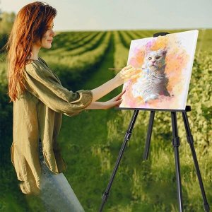 Elpio evalet de pictor pliabil cu geant, reglabil pe nlime, metal, negru 15